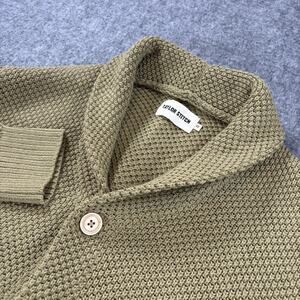 Taylor Stitch Shawl Collar Cardigan Mens M Sz. 40 BCI Cotton Olive Green 2209CSM